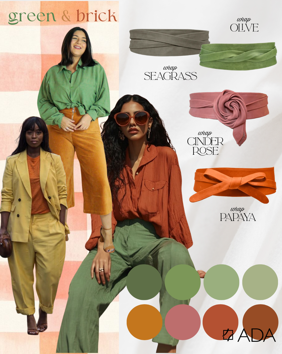 Wrap Leather Belt - Olive