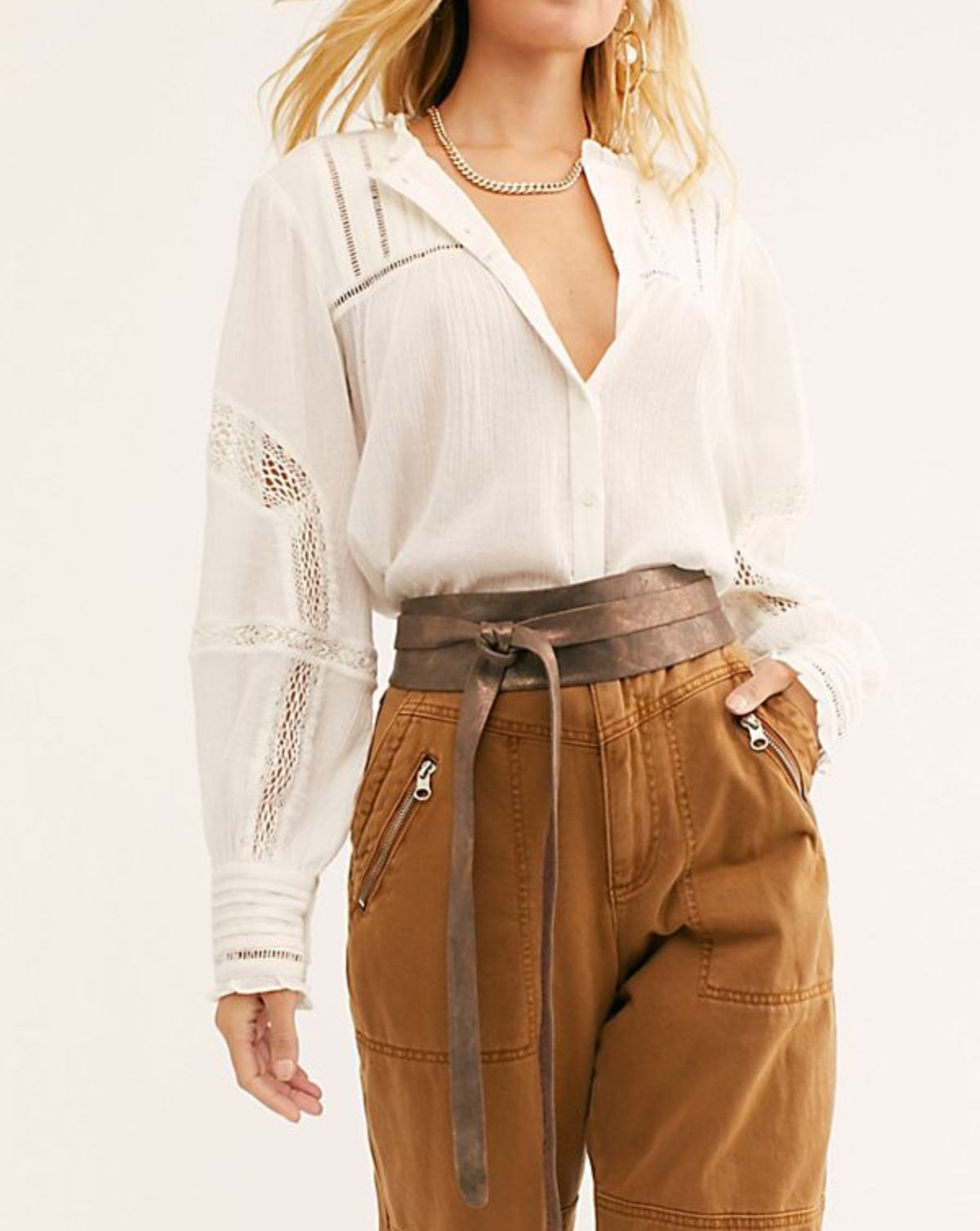 Wrap Leather Belt - Truffle Shimmer
