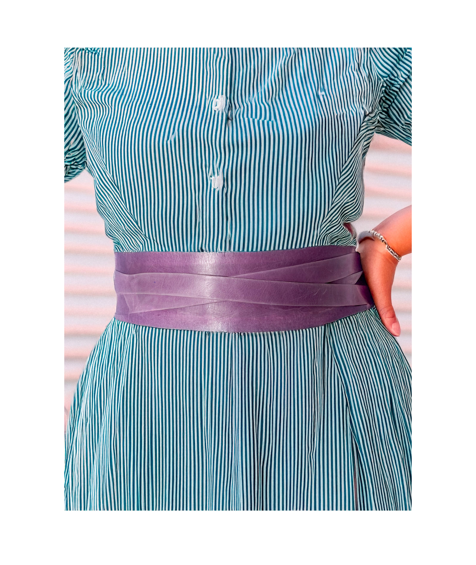 Wrap Leather Belt - Lavender