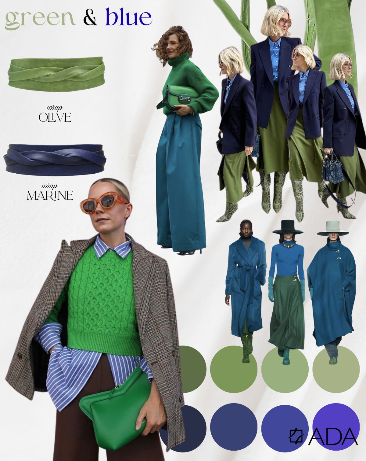 Wrap Leather Belt - Deep Marine