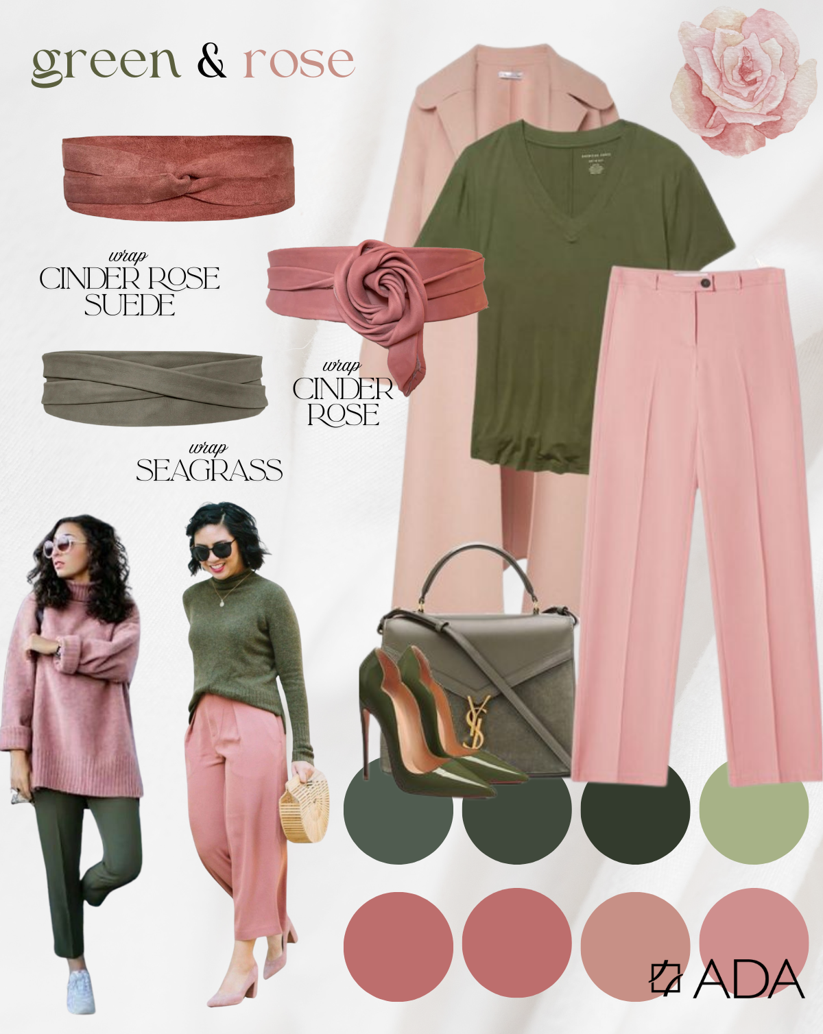 Wrap Leather Belt - Cinder Rose