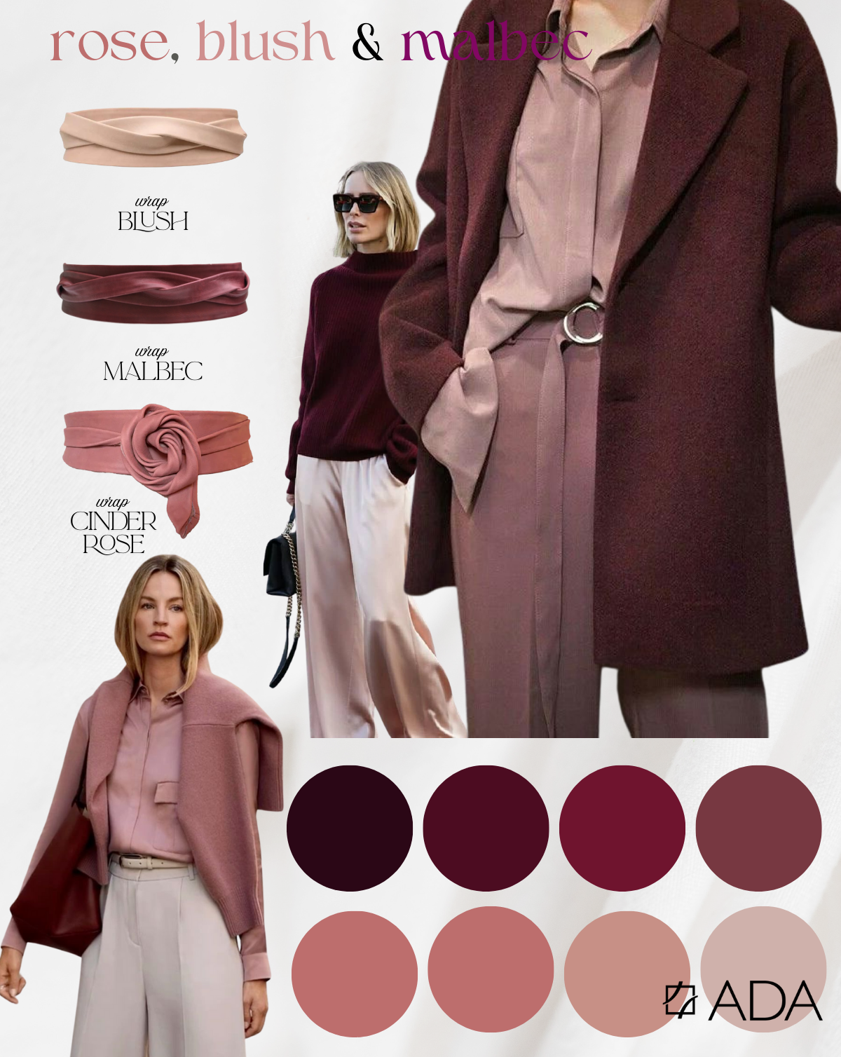Wrap Leather Belt - Cinder Rose