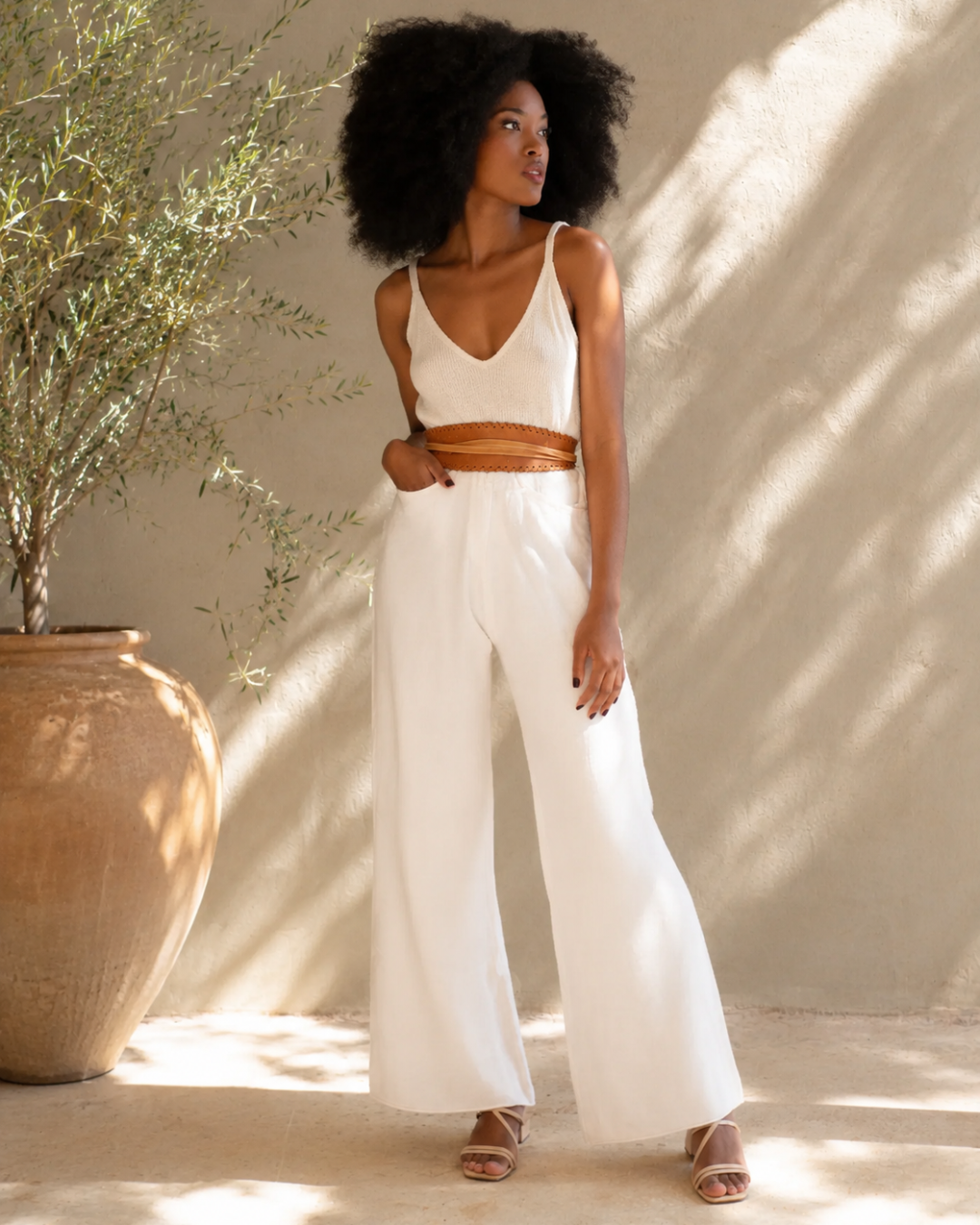 Knit Flared Pant - Ivory