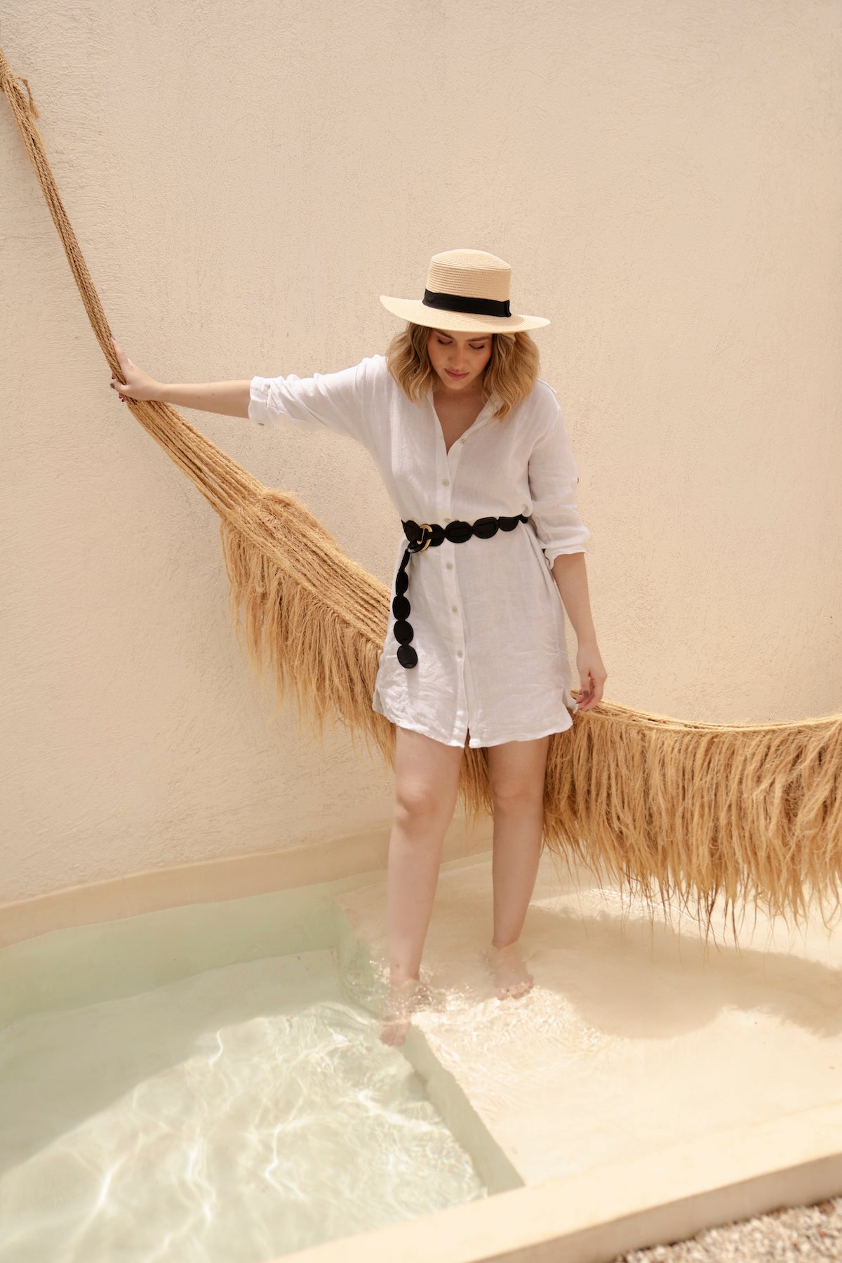 Shishi Leather Belt - Black