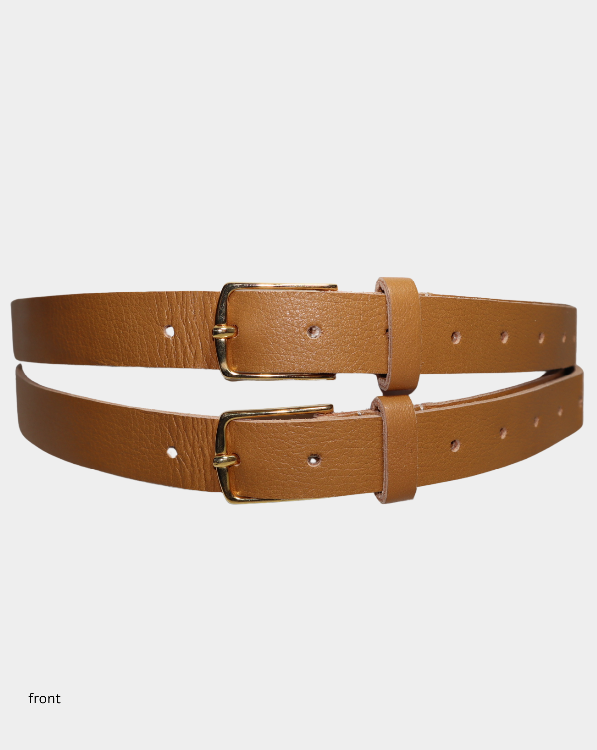 Mallorca Double Leather Belt - Caramel