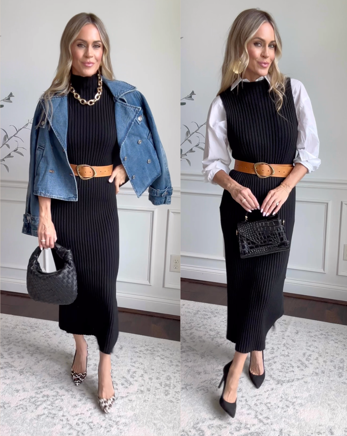 Jay Peak Rib Sleeveless Mock Neck Fitted Dress - Black