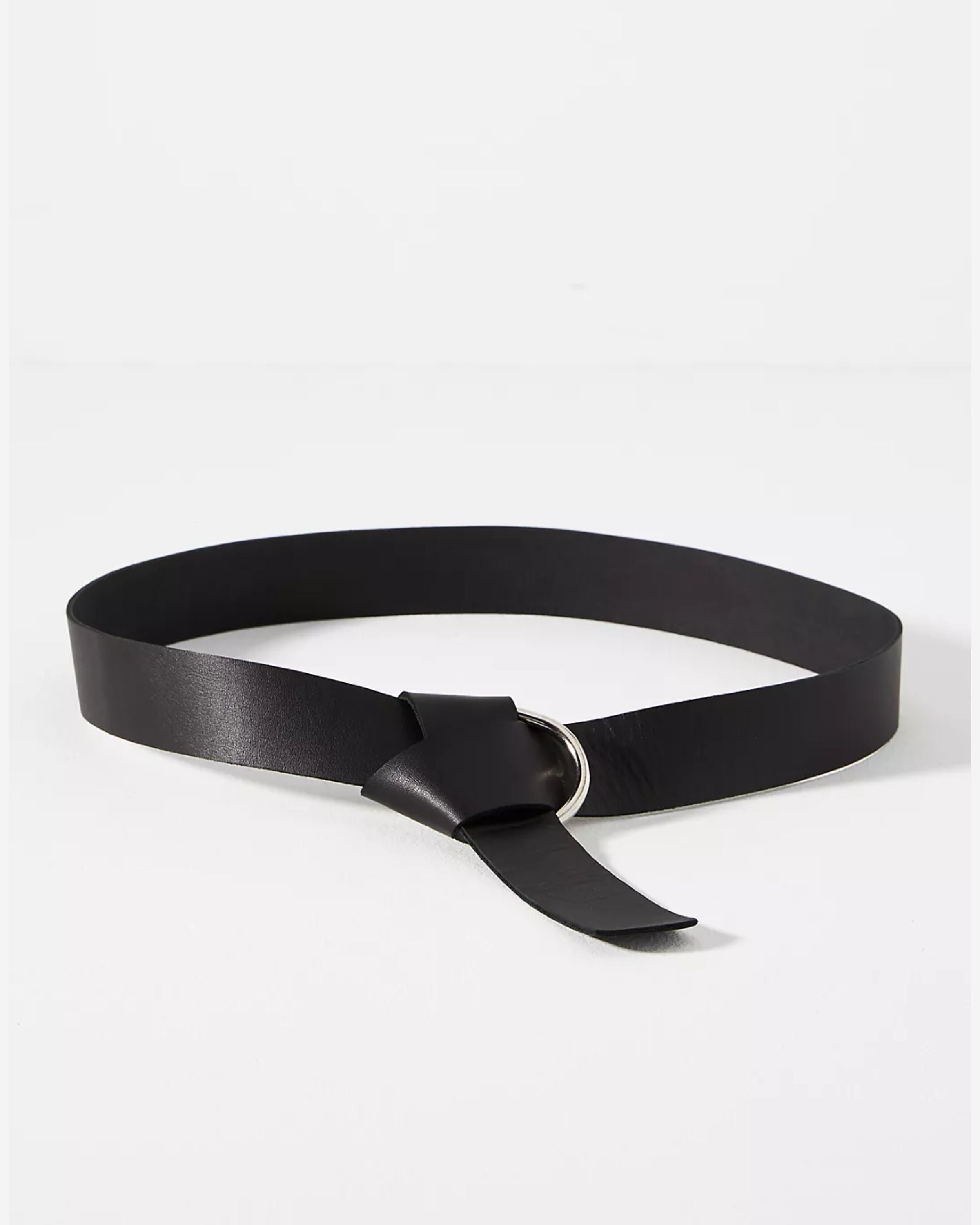 Pia Adjustable Leather Belt - Black