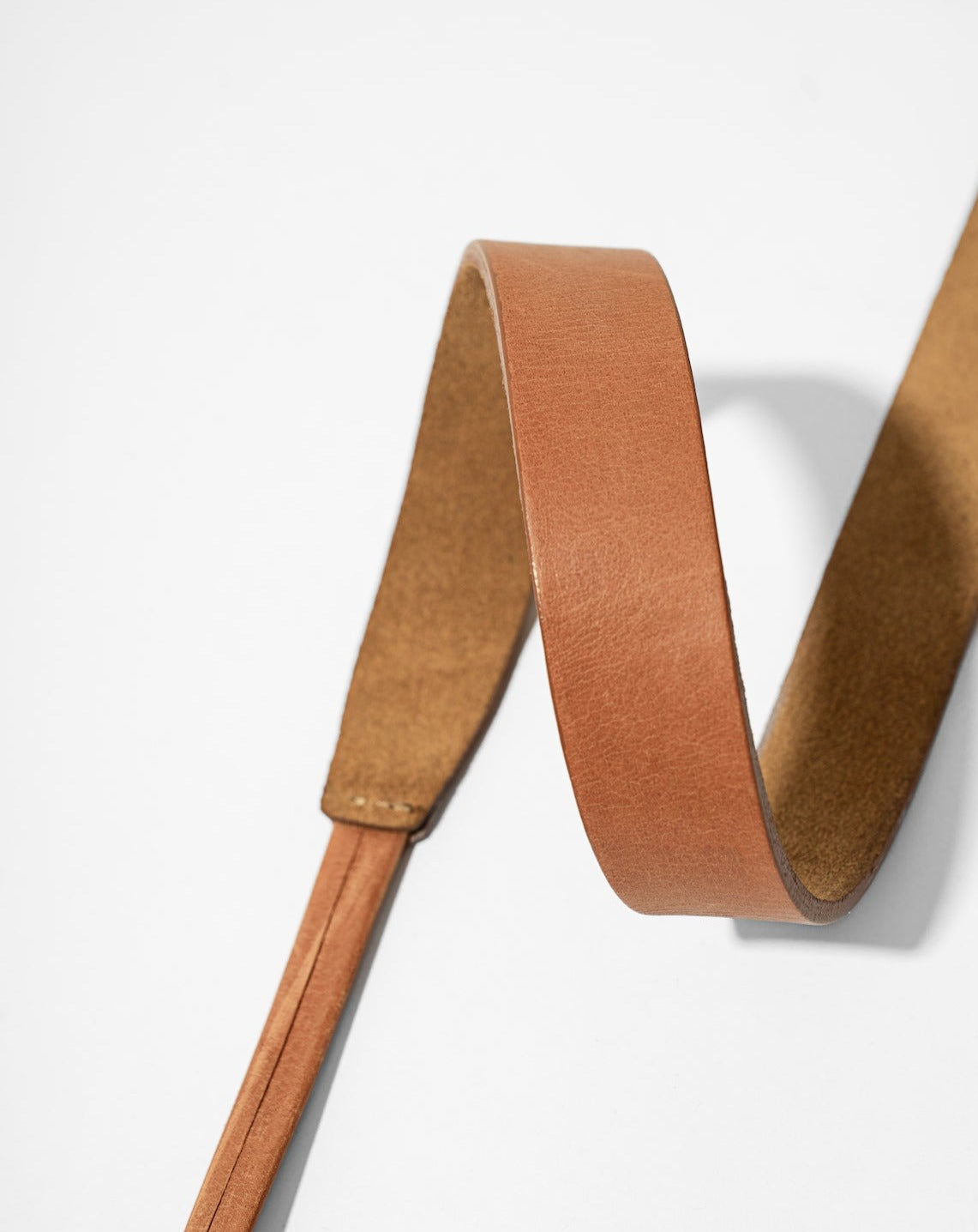 Skinny Wrap Leather Belt - Cognac