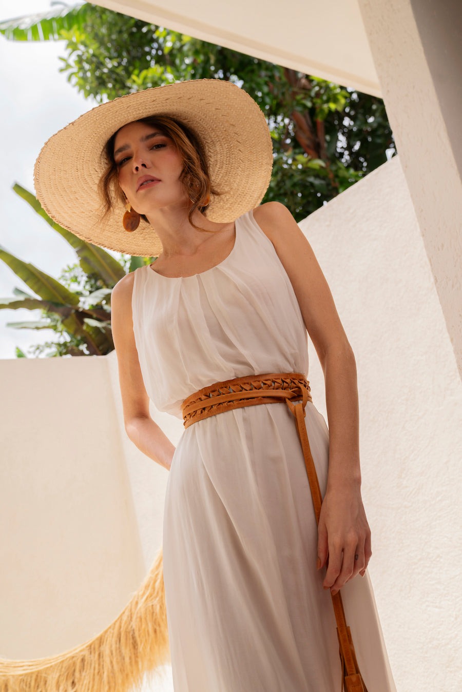 Spring destination. Ava leather wrap belt cognac