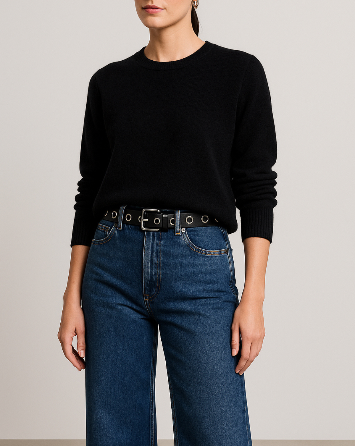 Uma Leather Belt - Black