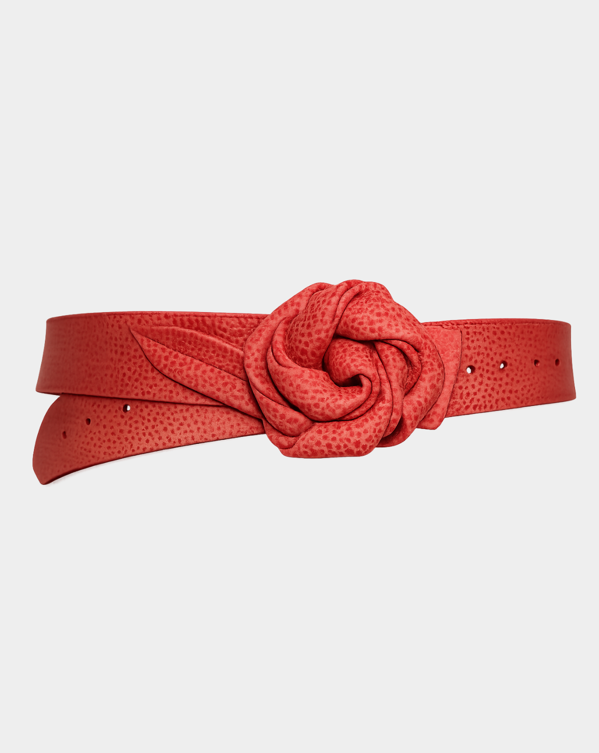 Bloom Leather Belt - Red