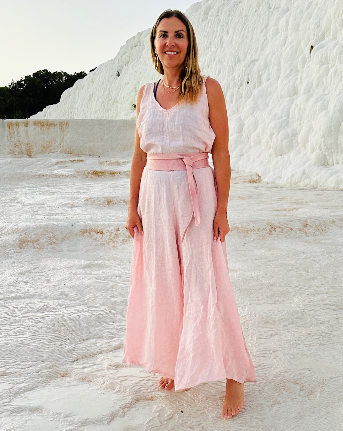 Wrap Leather Belt - Blush