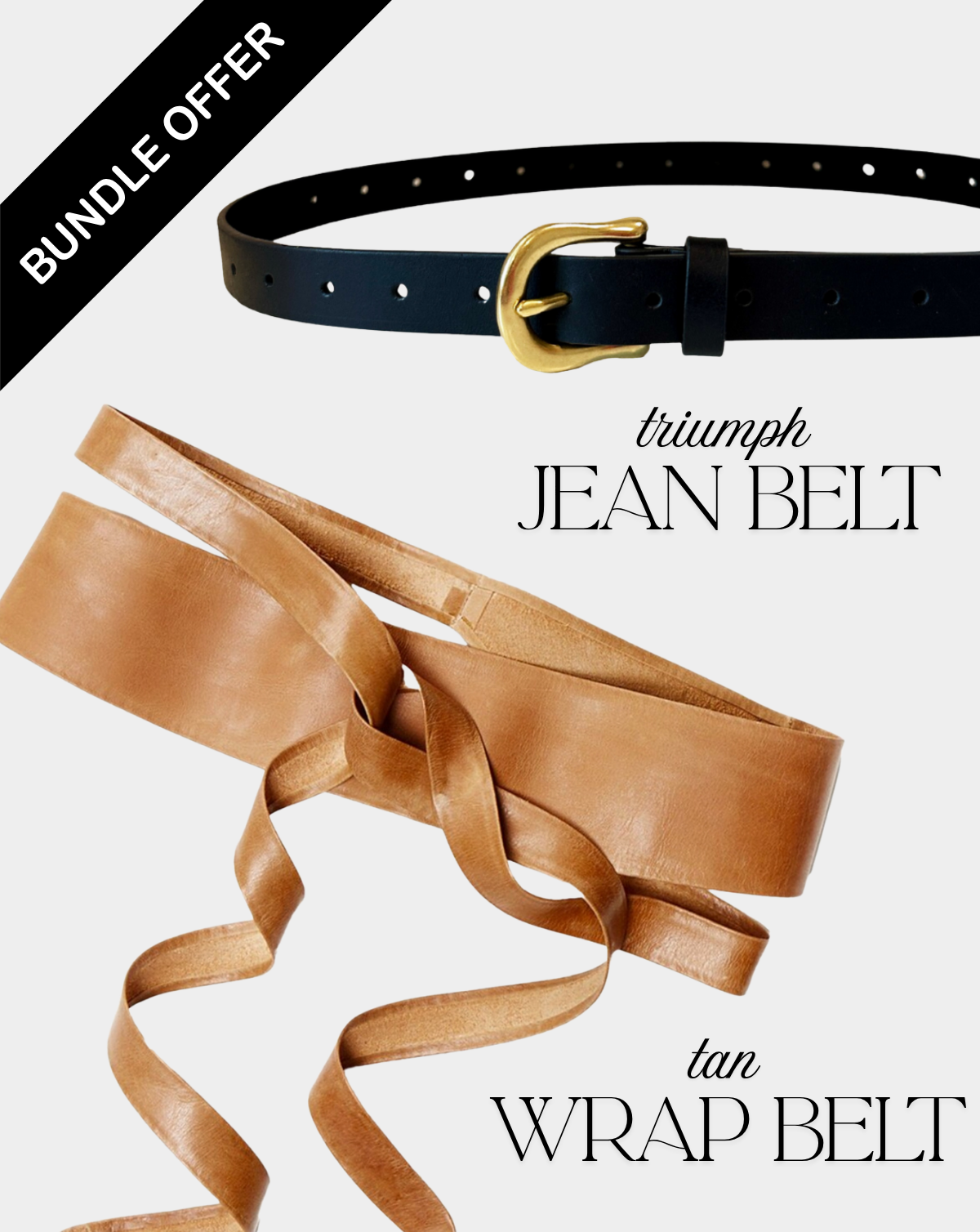Leather Lovers - Tan Best Seller Wrap + Jean Triumph Belt + Premium Leather Balm
