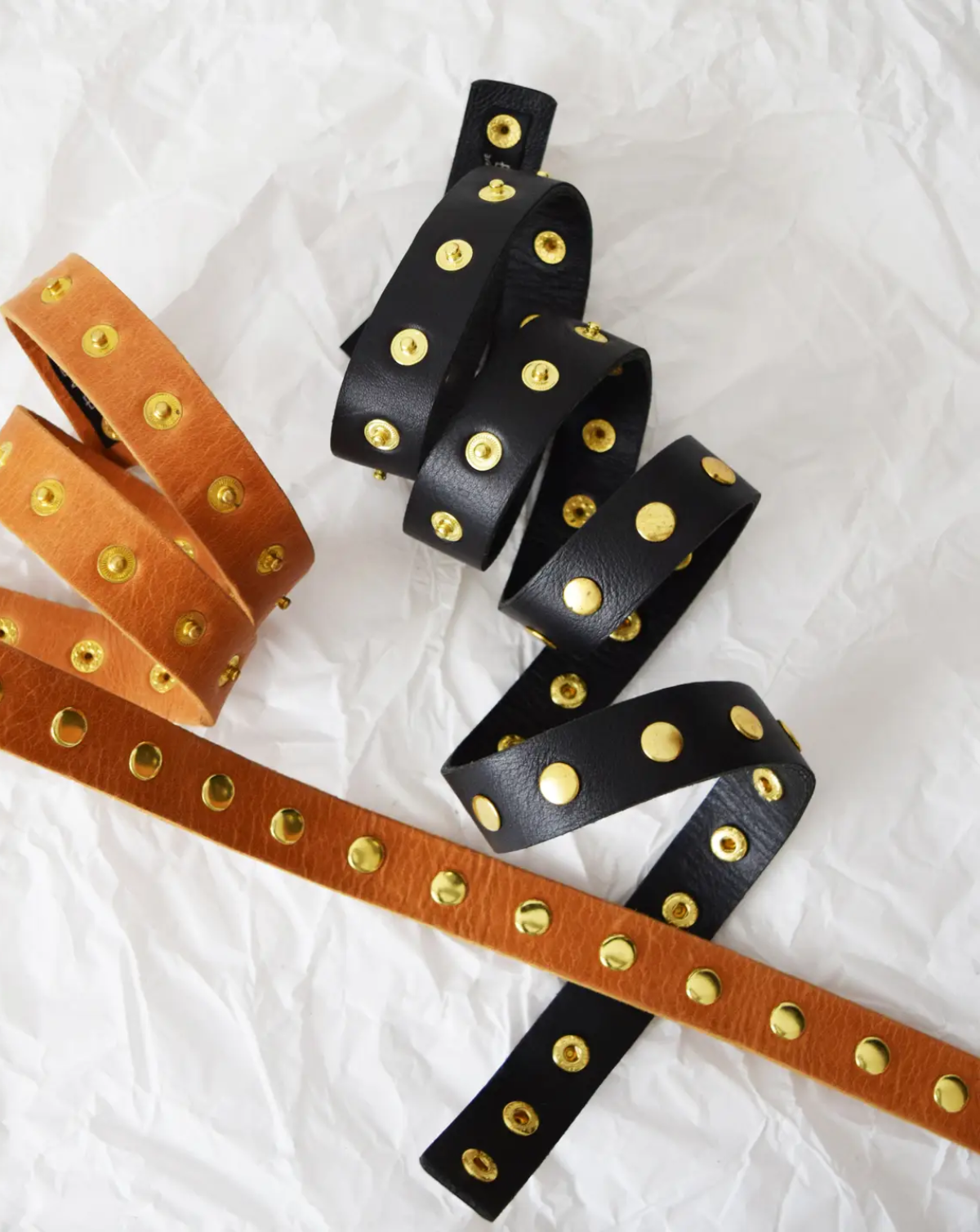 Callie Snap Leather Belt - Cognac