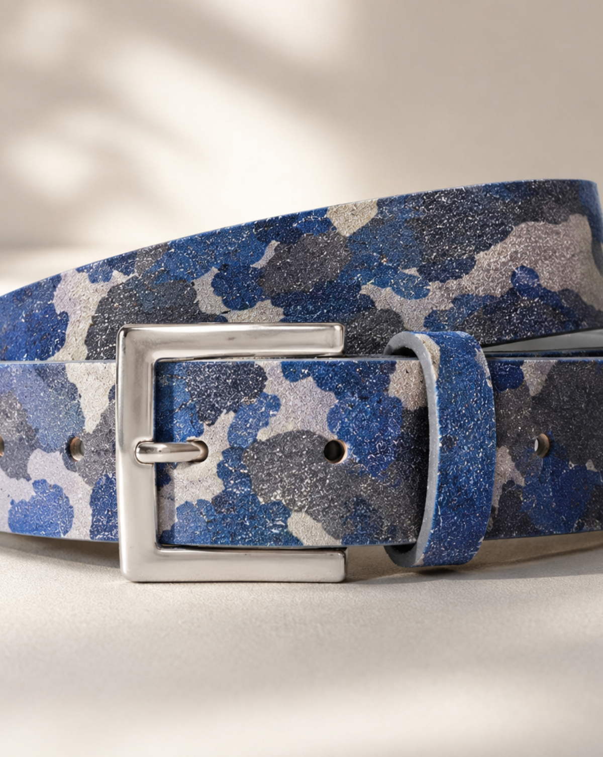 Ranger Jean Belt - Blue Camo Suede