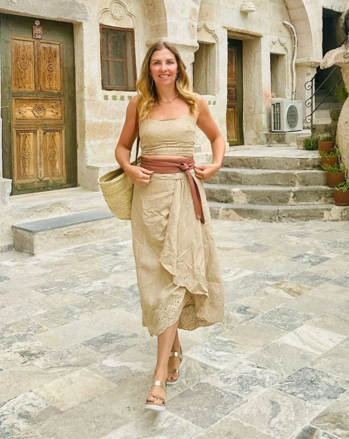 Wrap Leather Belt - Cinder Rose