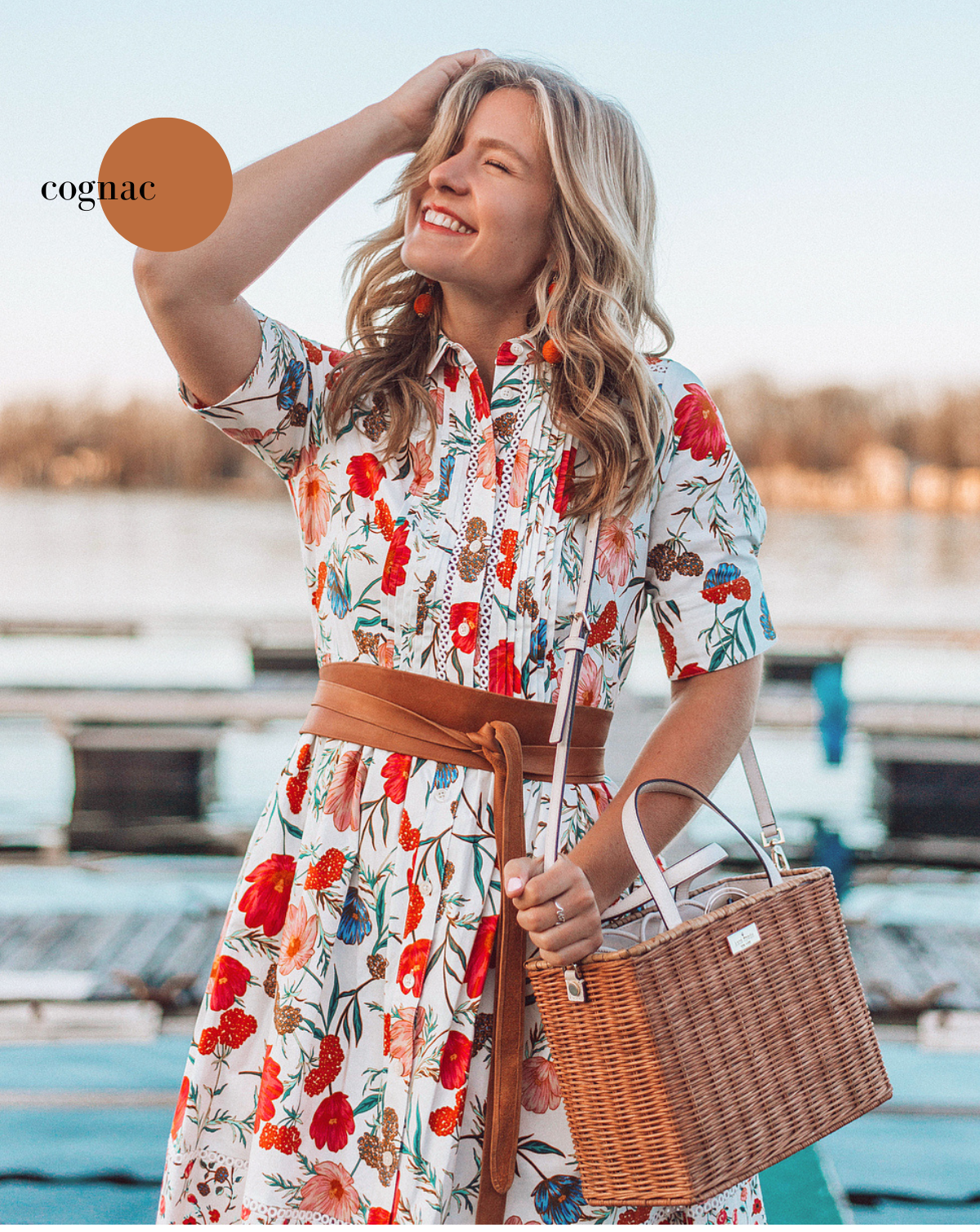 Wrap Leather Belt - Cognac