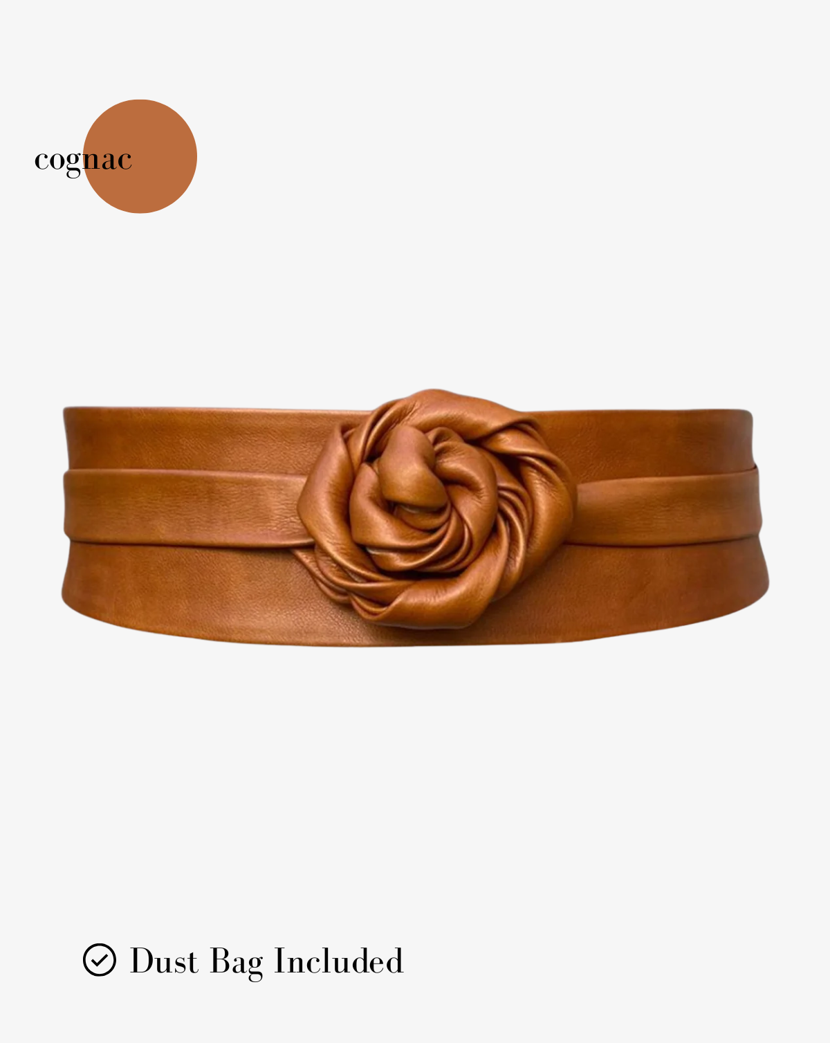 Wrap Leather Belt - Cognac