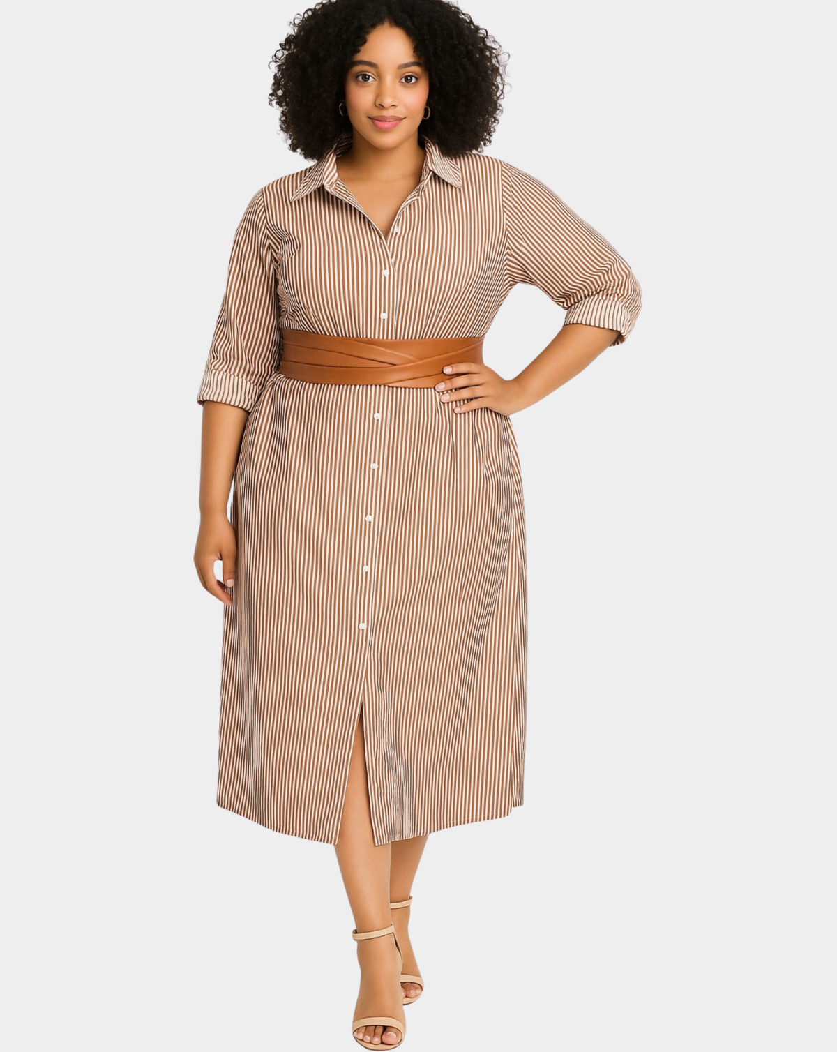 Wrap Leather Belt - Cognac