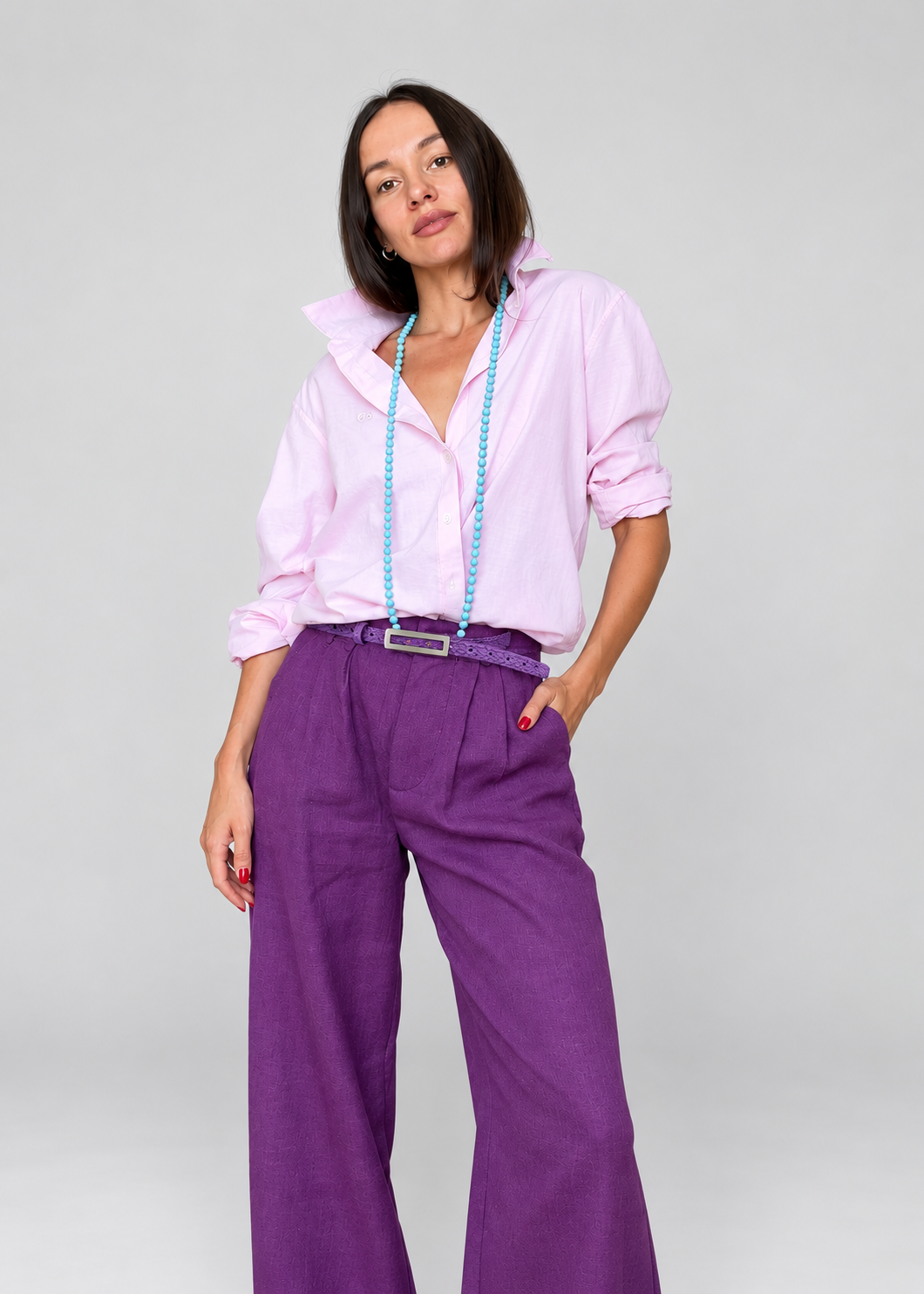 Essence Jean Belt - Woven Violet