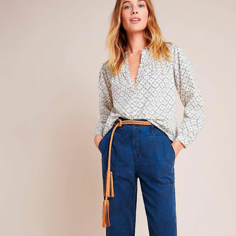 Fringe Soga Leather Belt - Gold