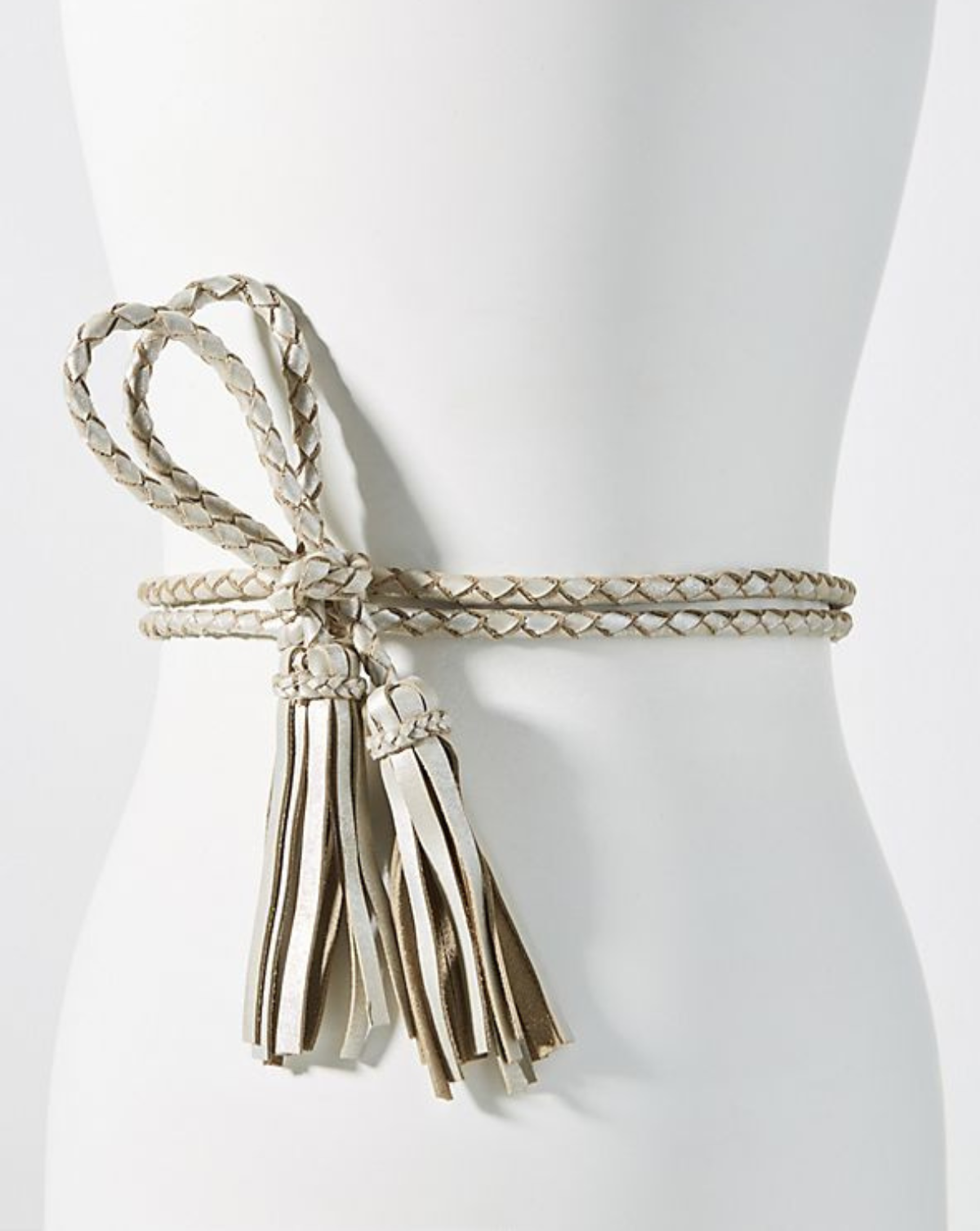 Fringe Soga Leather Belt- Silver