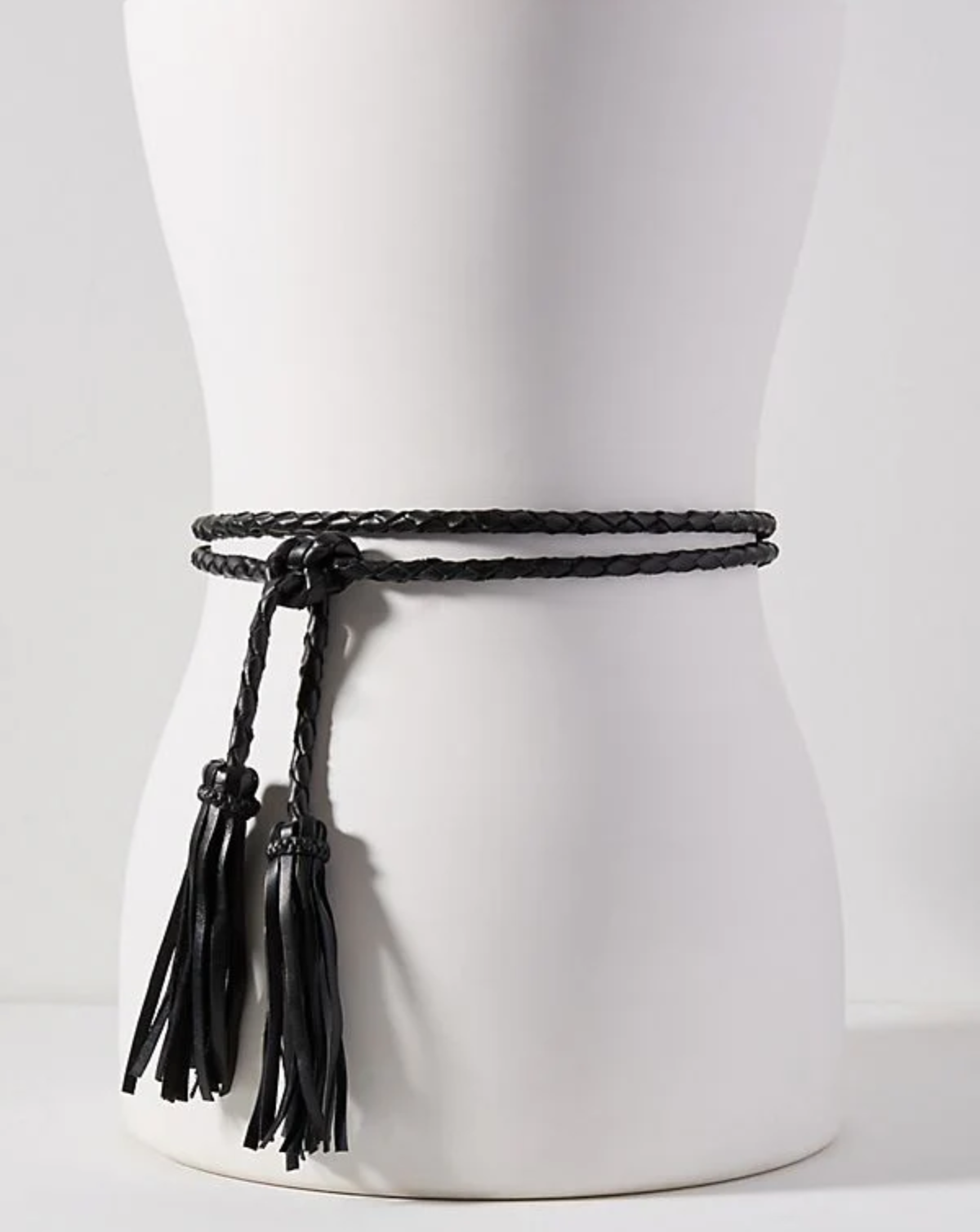 Fringe Soga Leather Belt - Black