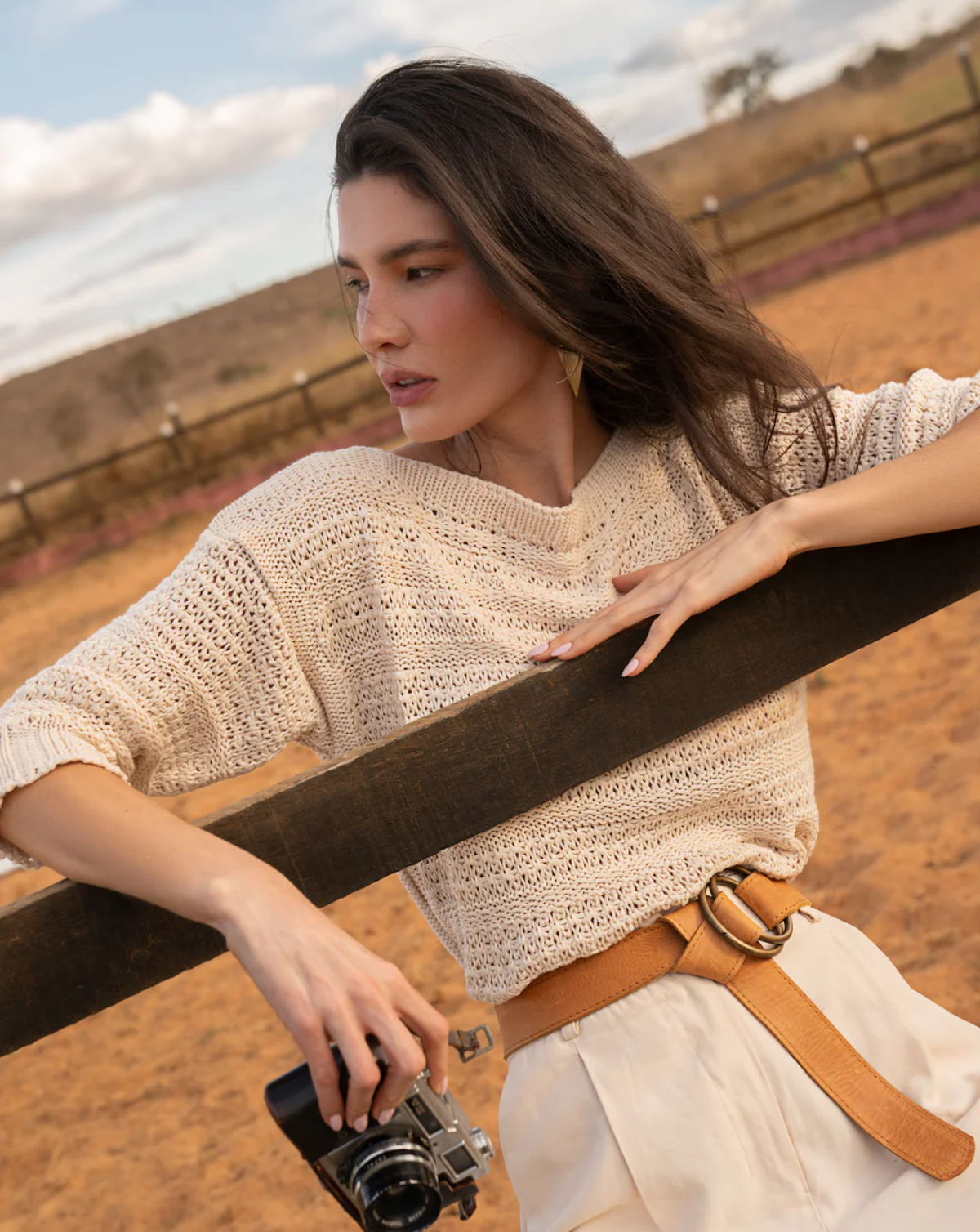 Josie Leather Belt - Cognac