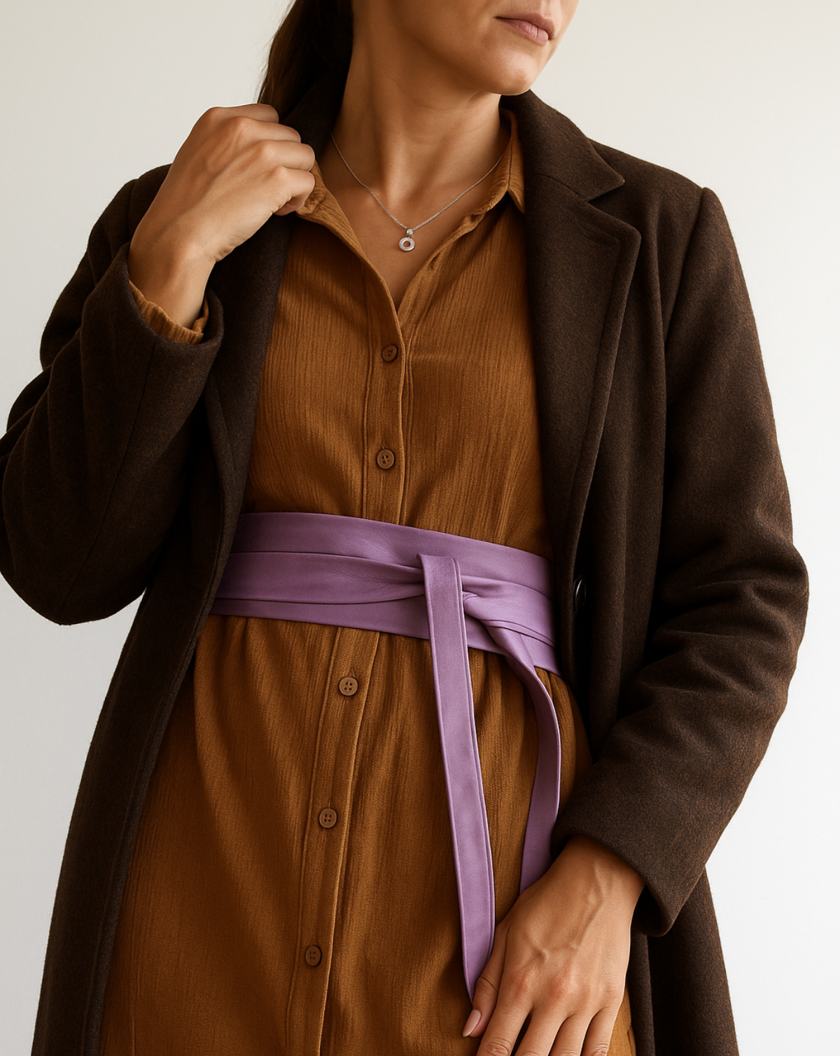 Wrap Leather Belt - Lavender