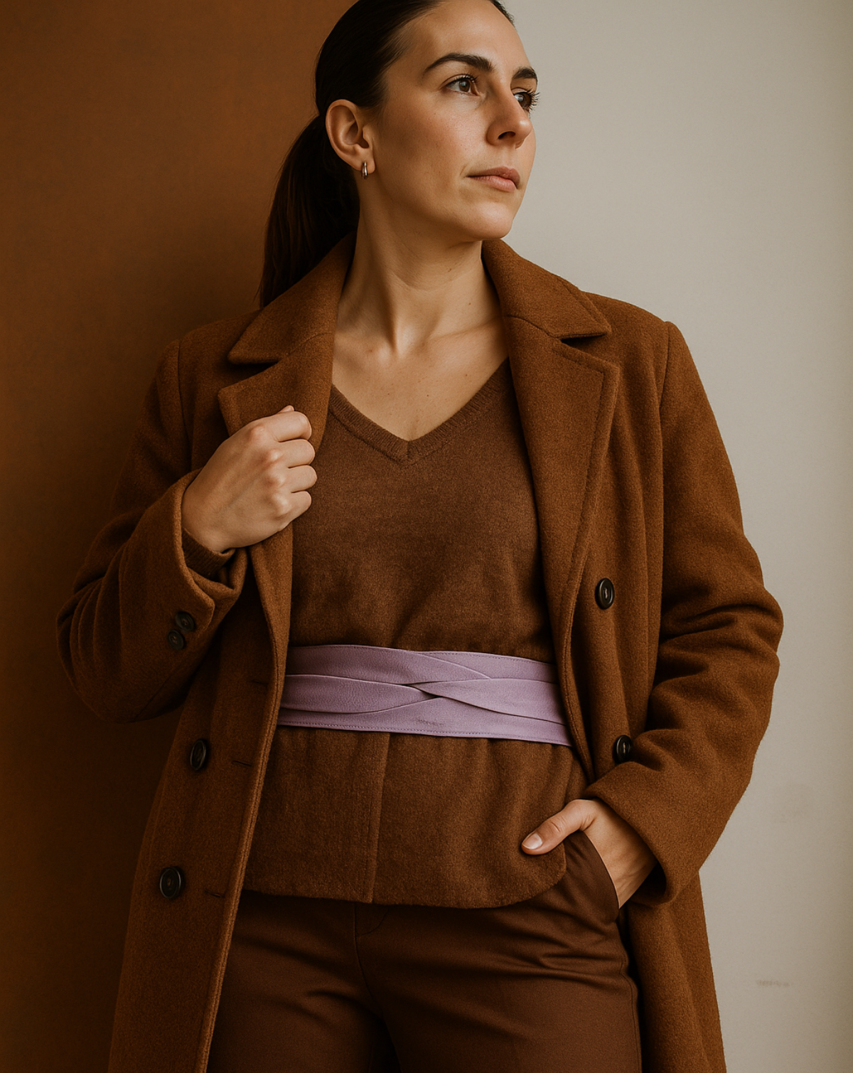 Wrap Leather Belt - Lavender