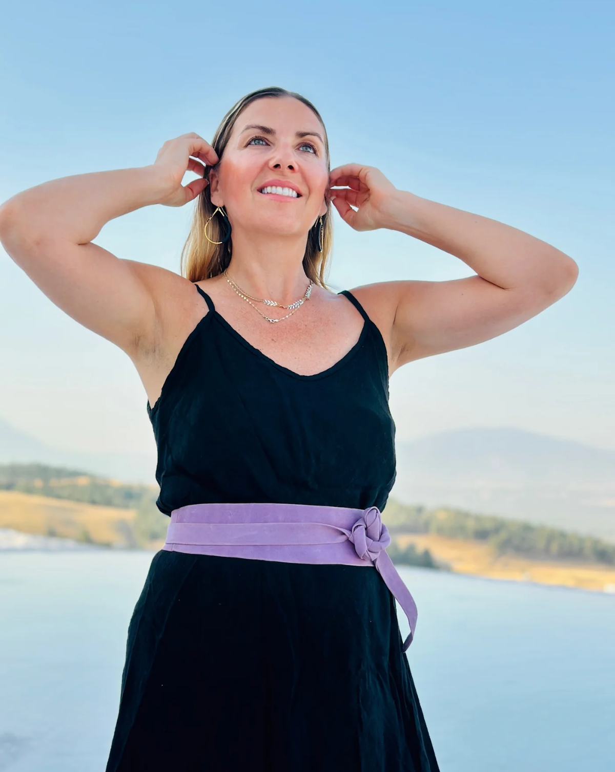 Wrap Leather Belt - Lavender