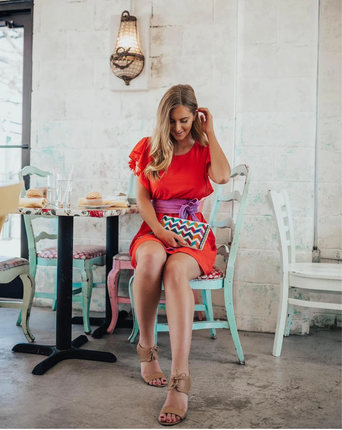 Wrap Leather Belt - Lavender