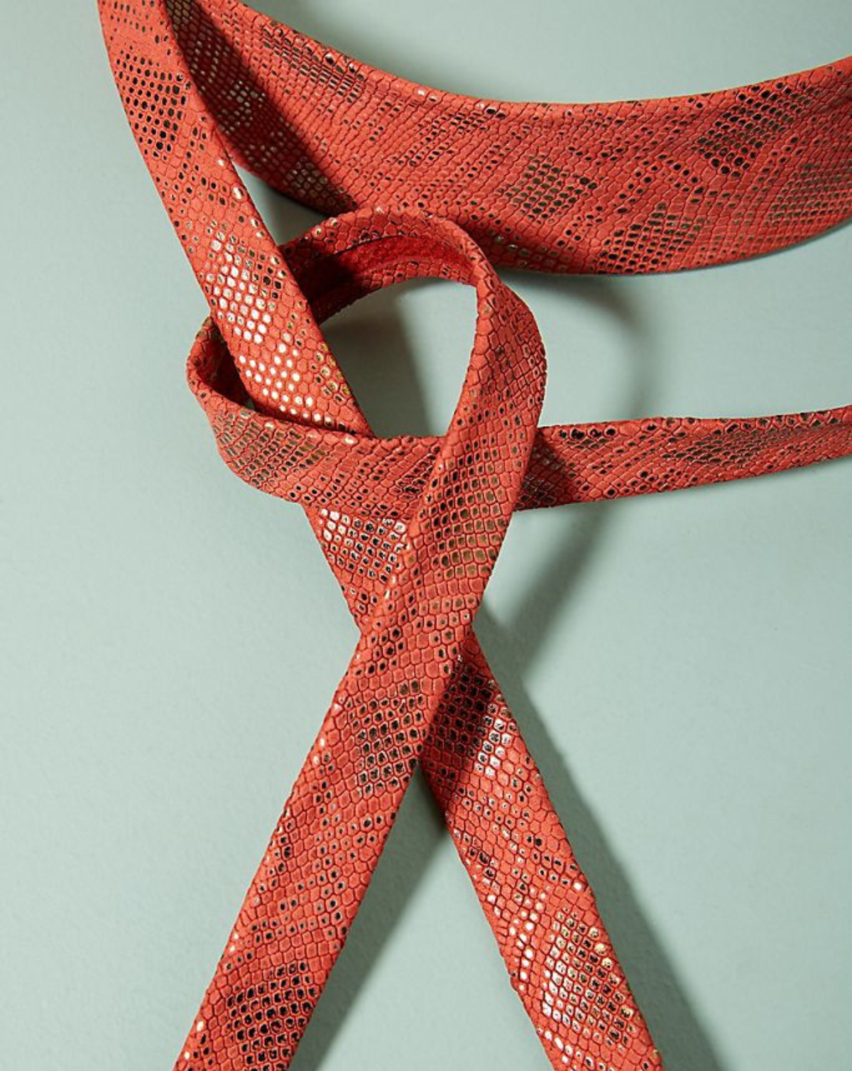 Wrap Leather Belt - Lipstick Boa Python