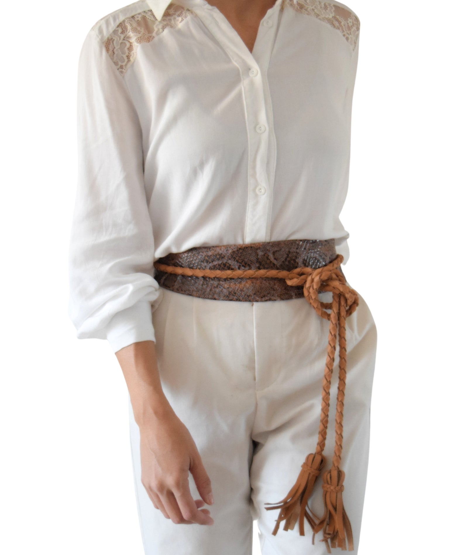 Lucky Wrap Belt - Papaya Python