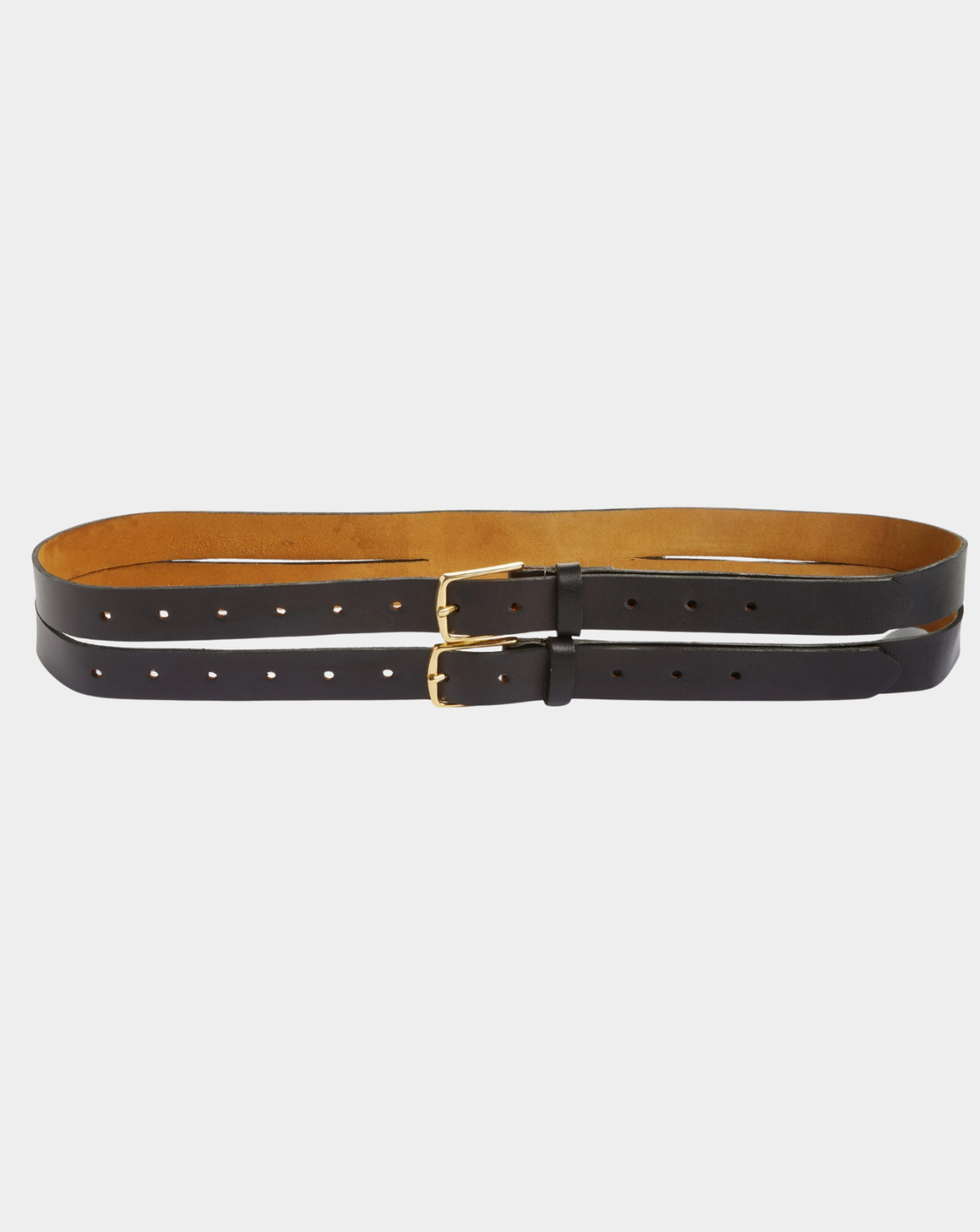 Mallorca Double Leather Belt - Black