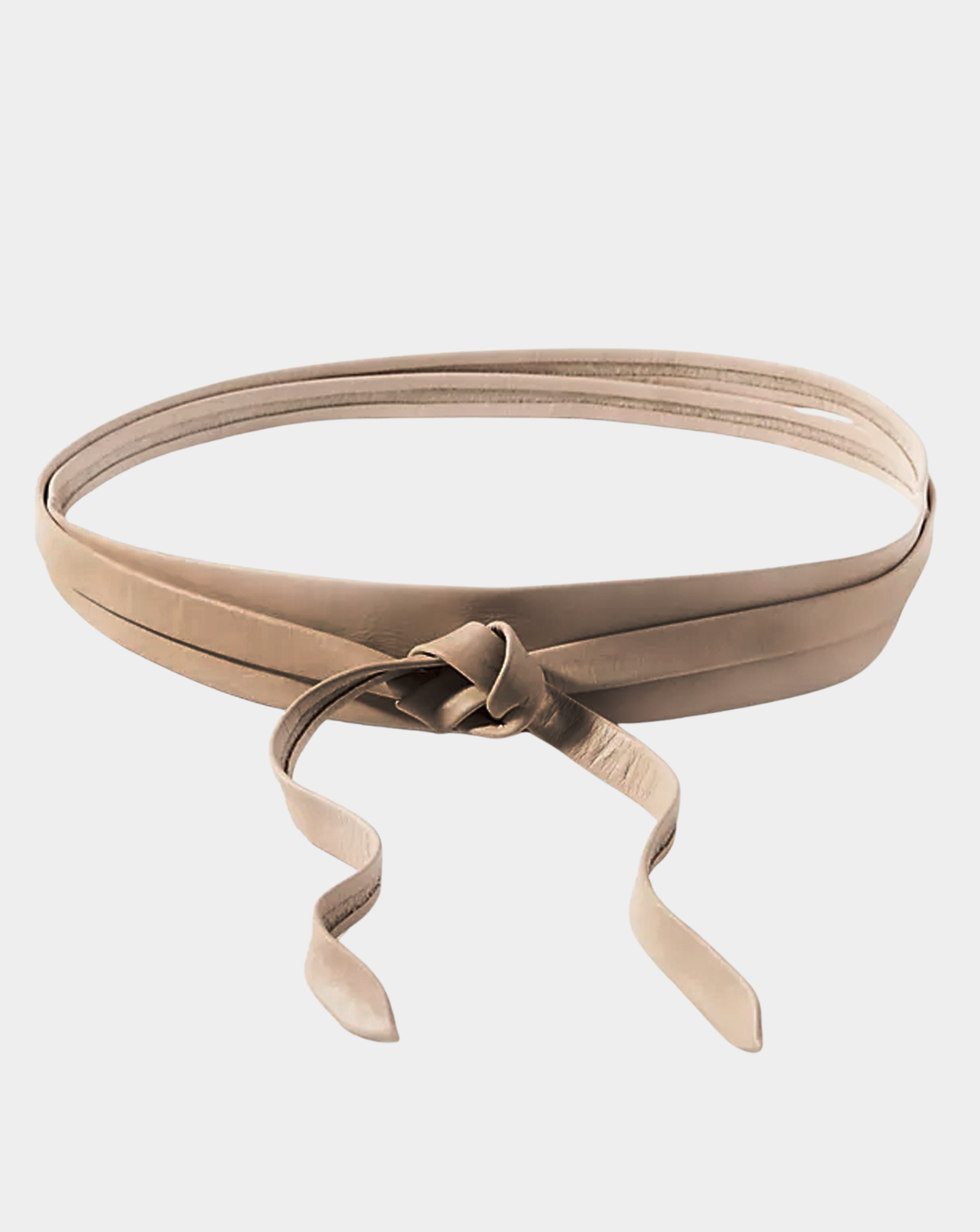 Midi Wrap Leather Belt - Taupe