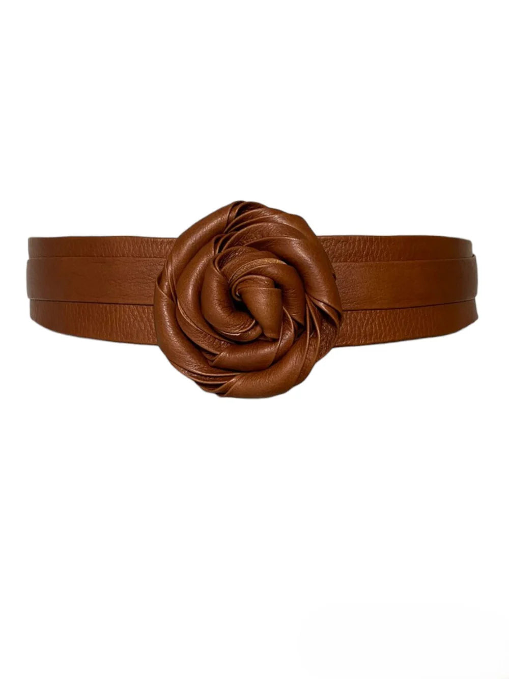 Midi Wrap Leather Belt - Whiskey