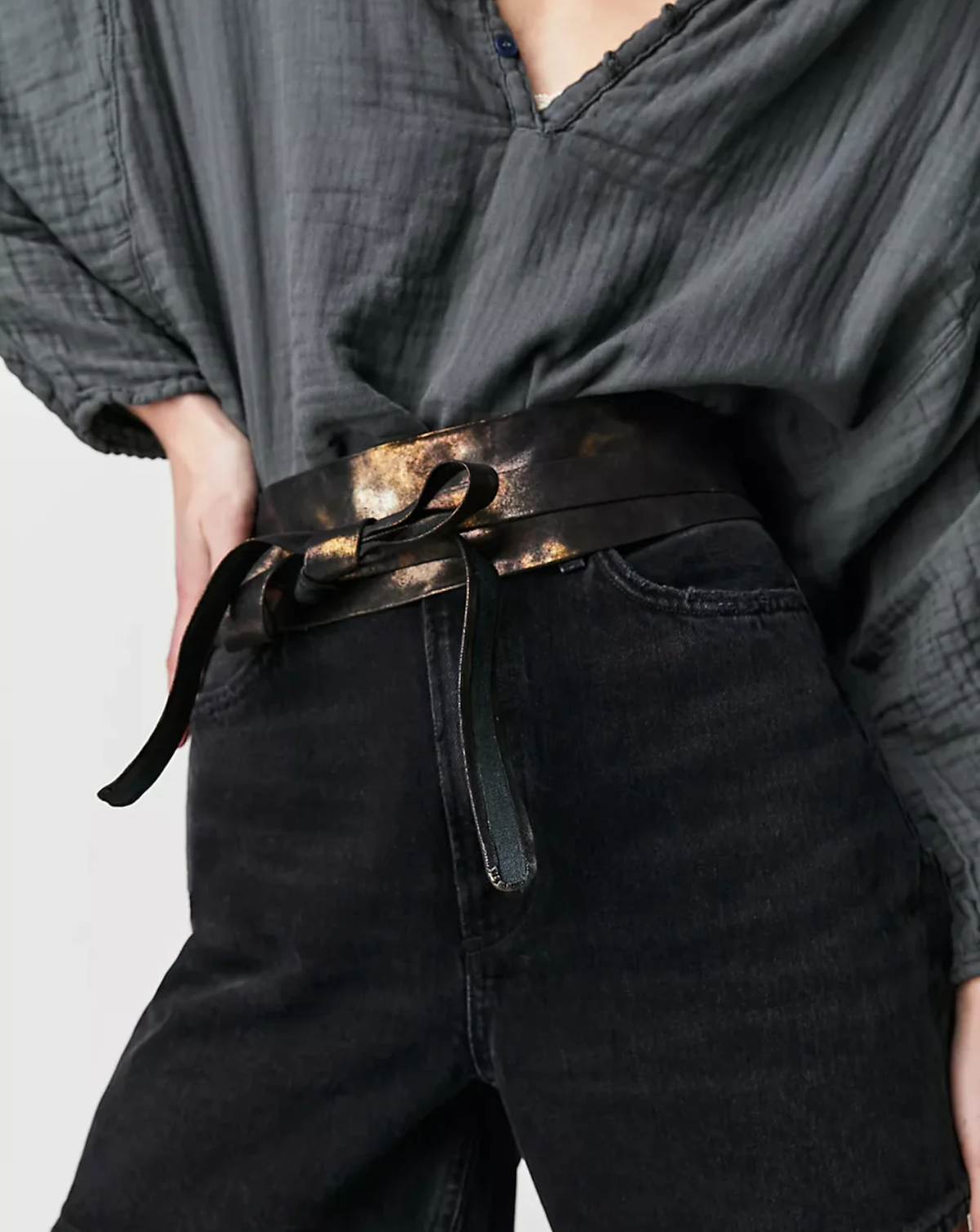 Wrap Leather Belt - Midnight