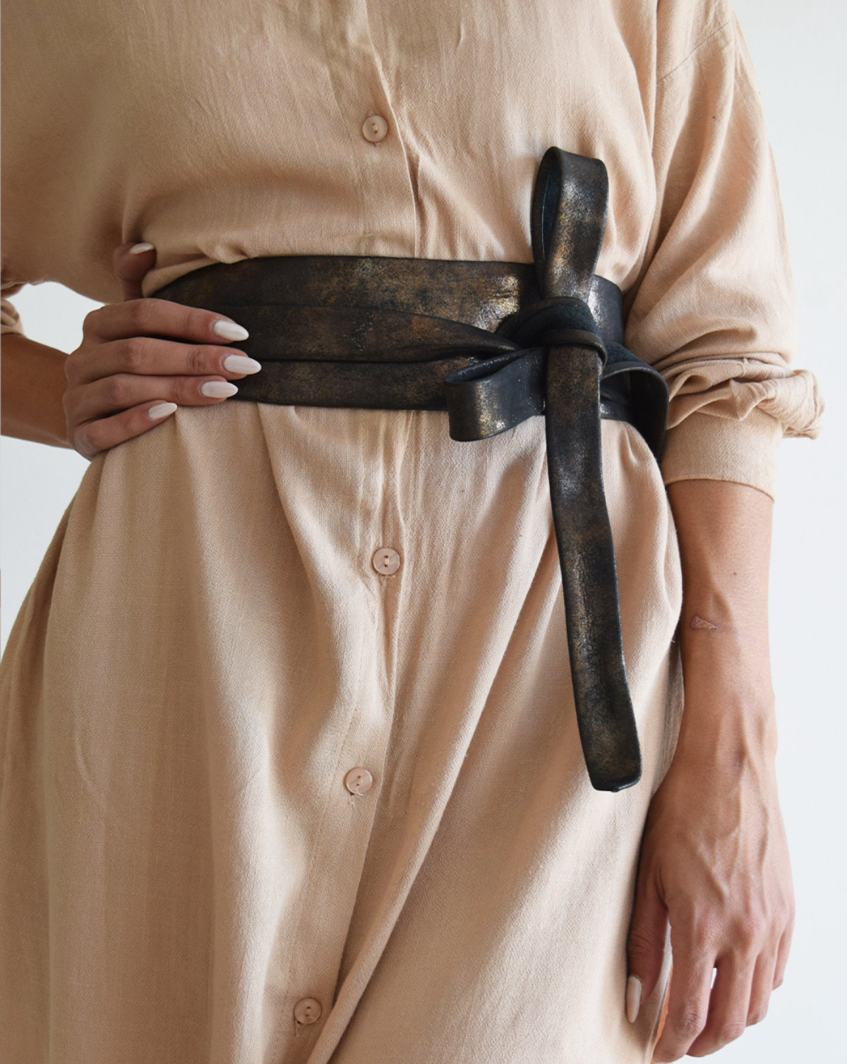 Wrap Leather Belt - Midnight