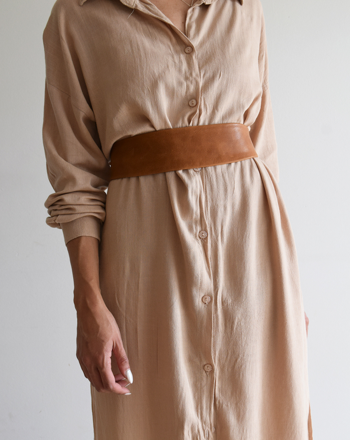 Naomi Leather Belt - Cognac