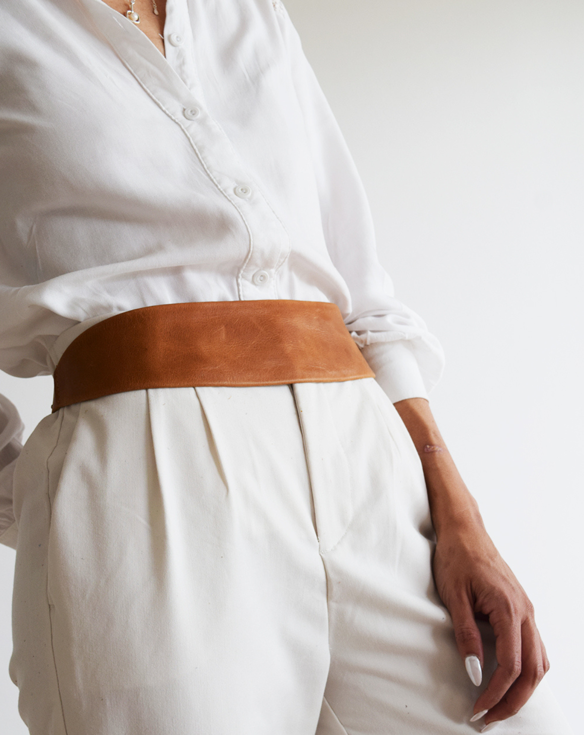 Naomi Leather Belt - Cognac