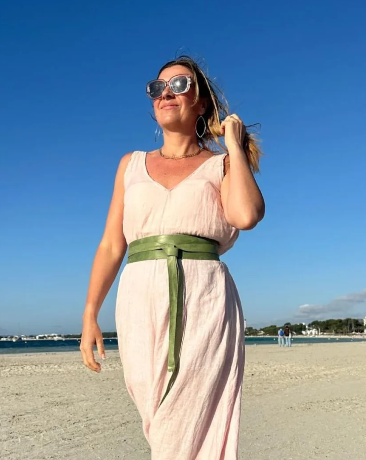 Wrap Leather Belt - Olive