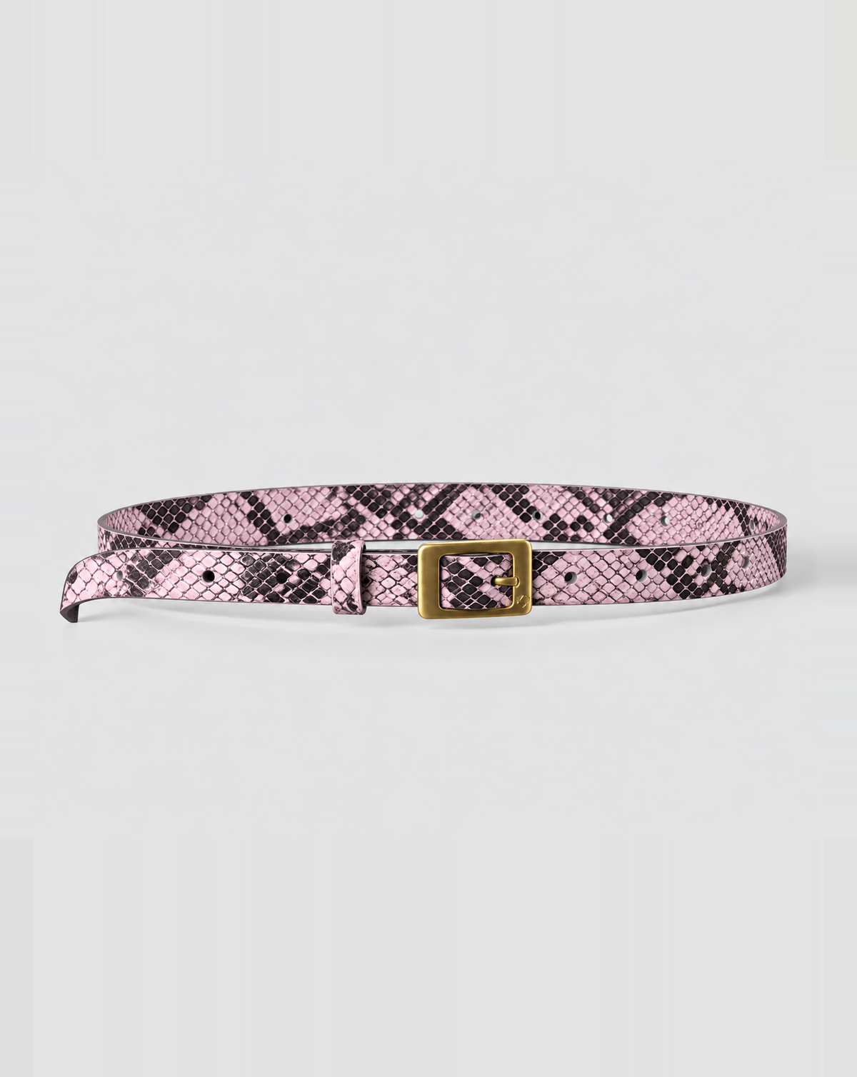 Refined Jean Belt - Pink Python