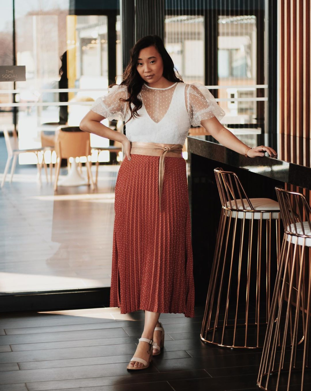 Wrap Leather Belt - Rose Shimmer