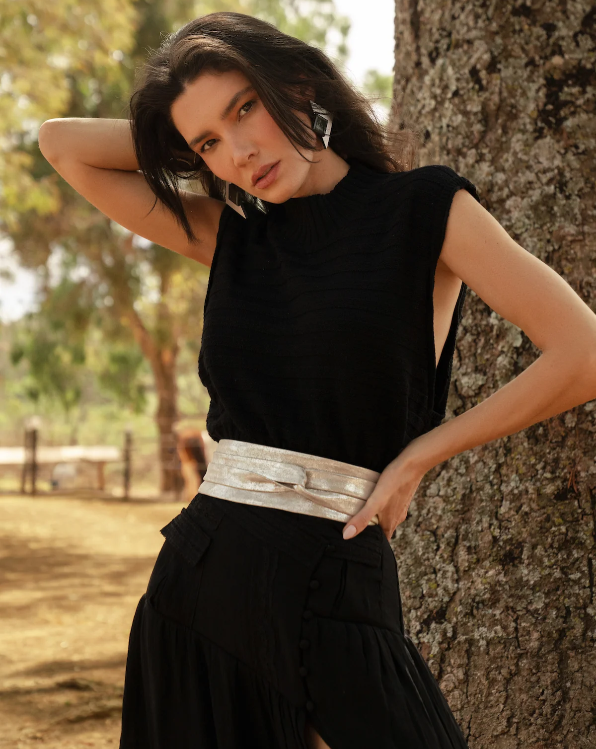 Wrap Leather Belt - Silver