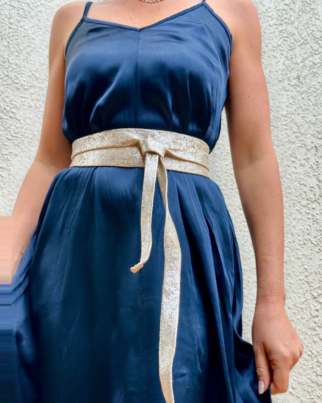 Slip Maxi Dress Silky - Navy