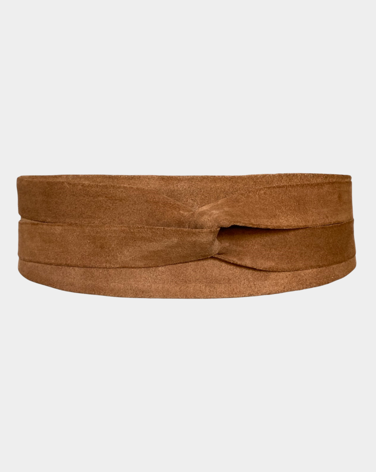 Wrap Suede Leather Belt - Rusty Cognac Suede