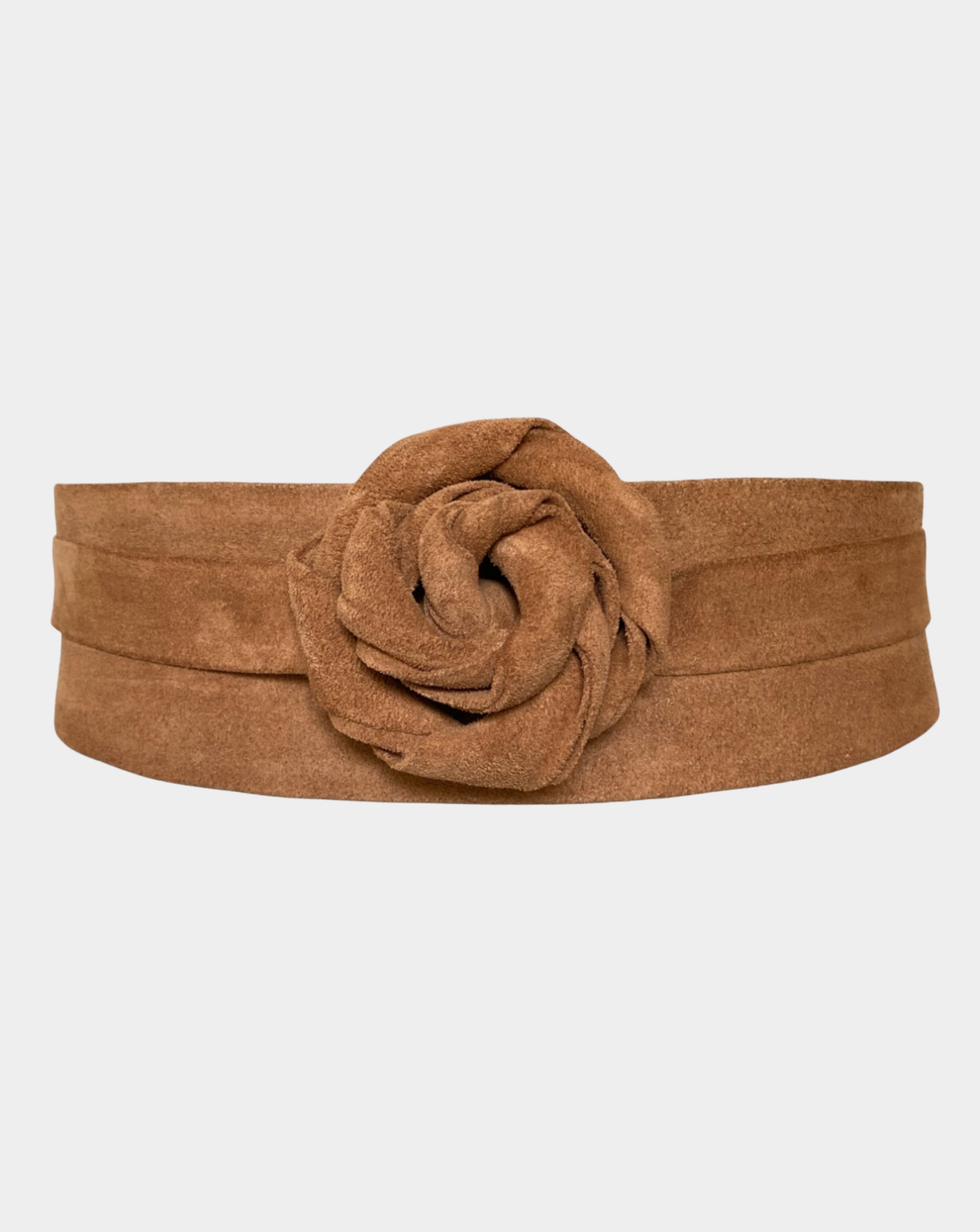 Wrap Suede Leather Belt - Rusty Cognac Suede