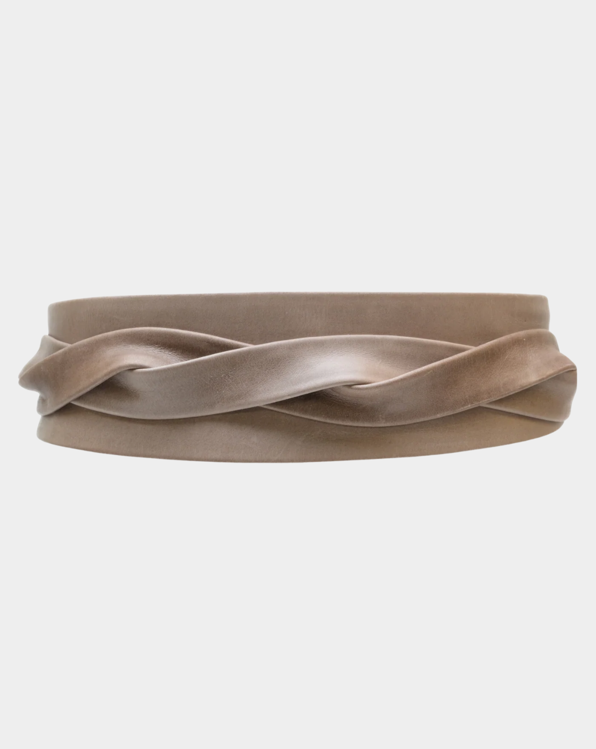 Wrap Leather Belt - Taupe