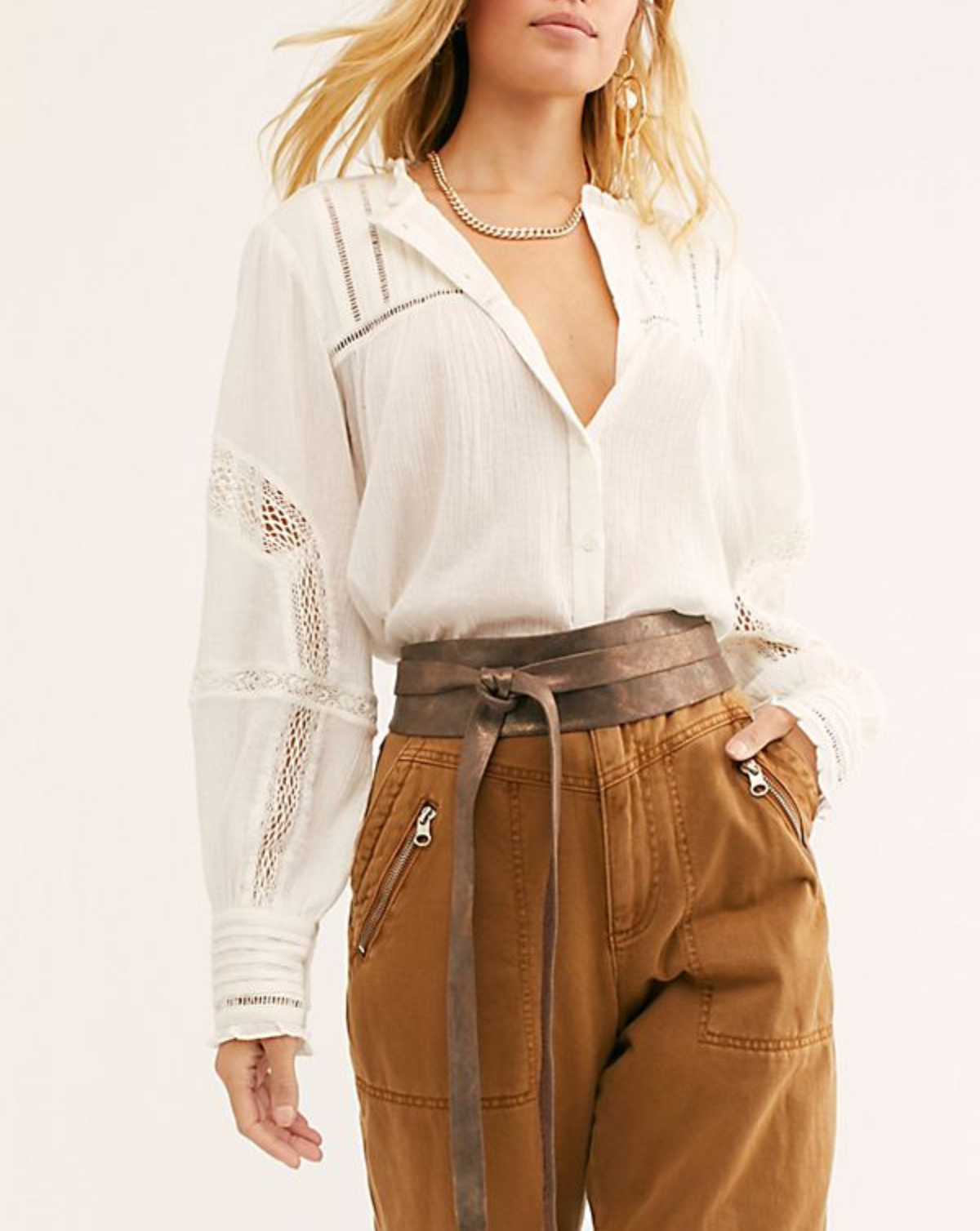 Wrap Leather Belt - Truffle Shimmer